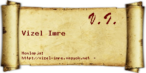 Vizel Imre névjegykártya